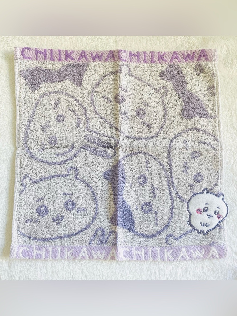 NWOT Marushin Chiikawa Hachiware Usagi Mini Towel - Bowing Chiikawa 100% Cotton